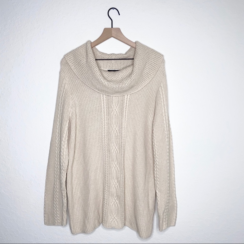 Jeanne Pierre Cable Knit Cowl Neck Sweater - Picture 2 of 8